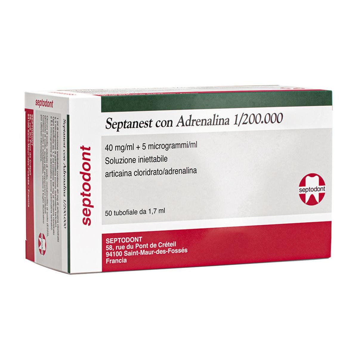 SEPTANEST al 4% - (A.I.C. nr. 028625022) con ADRENALINA 1:200.000