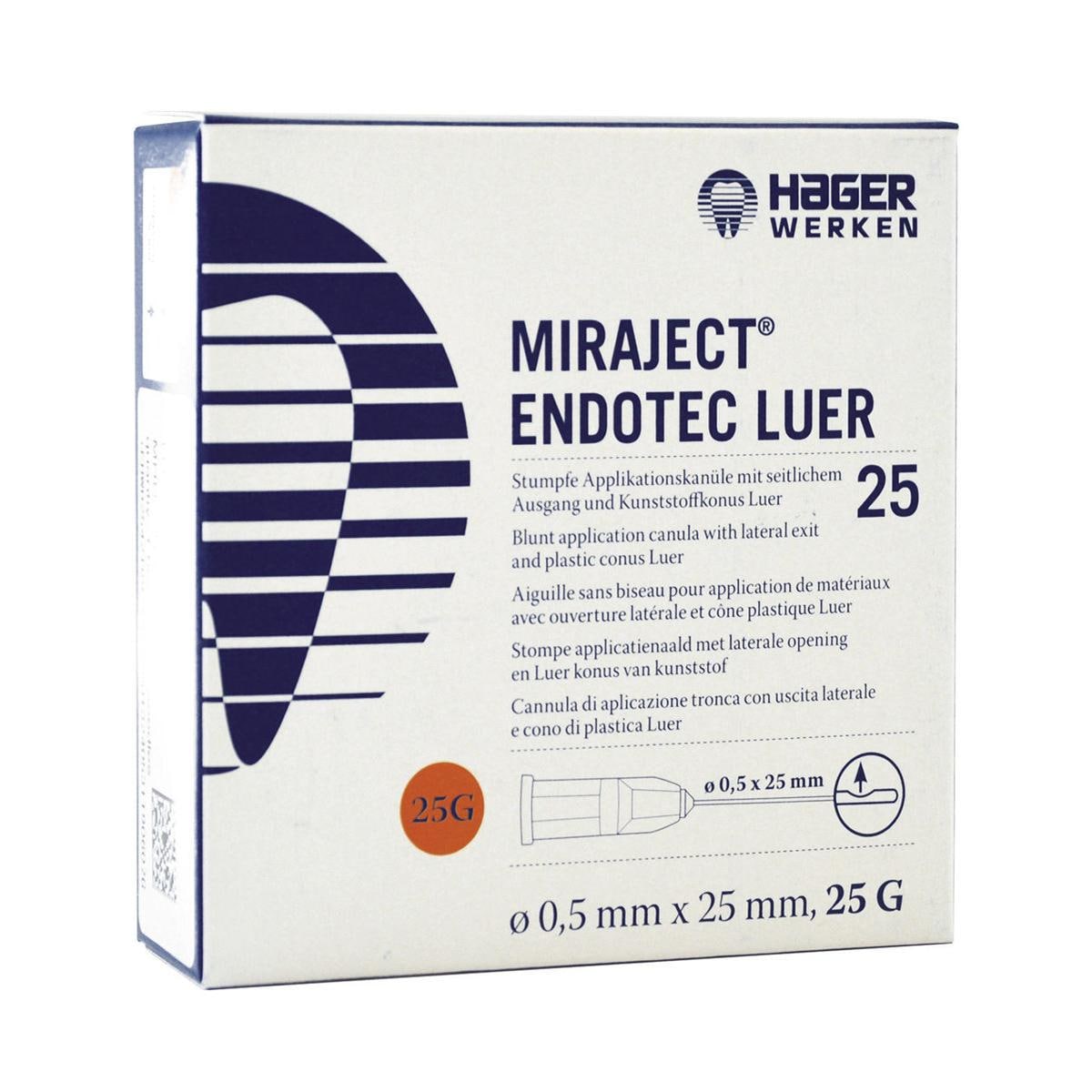 AGHI MIRAJECT ENDOTEC LUER - 25 G (Ø 0,5 x 25 mm) - arancione