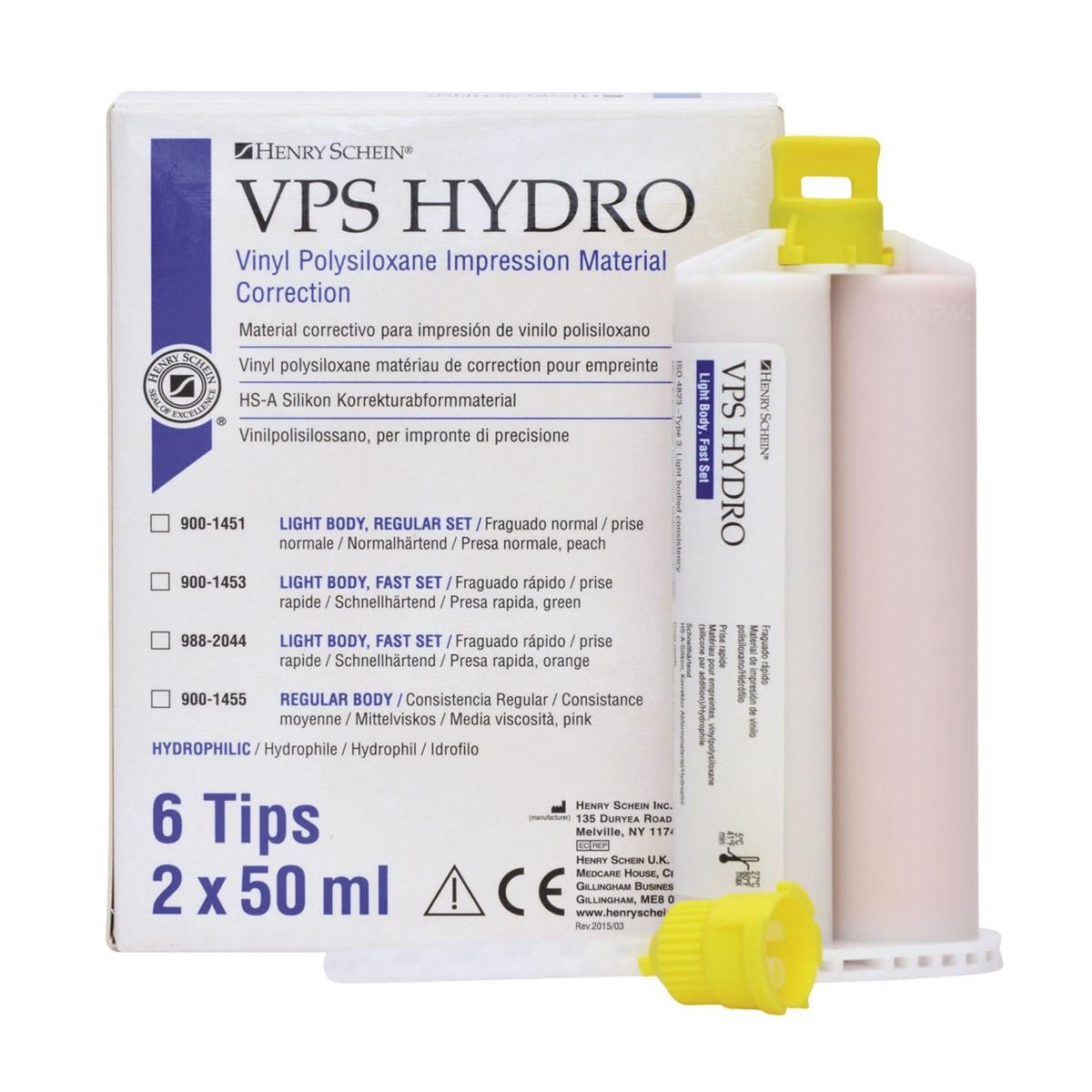 VPS HYDRO IN CARTUCCE (PER MISCELAZIONE MANUALE) - Light Body Regular Set - Confezione da 2 cartucce da 50 ml cad. e 6 puntali g