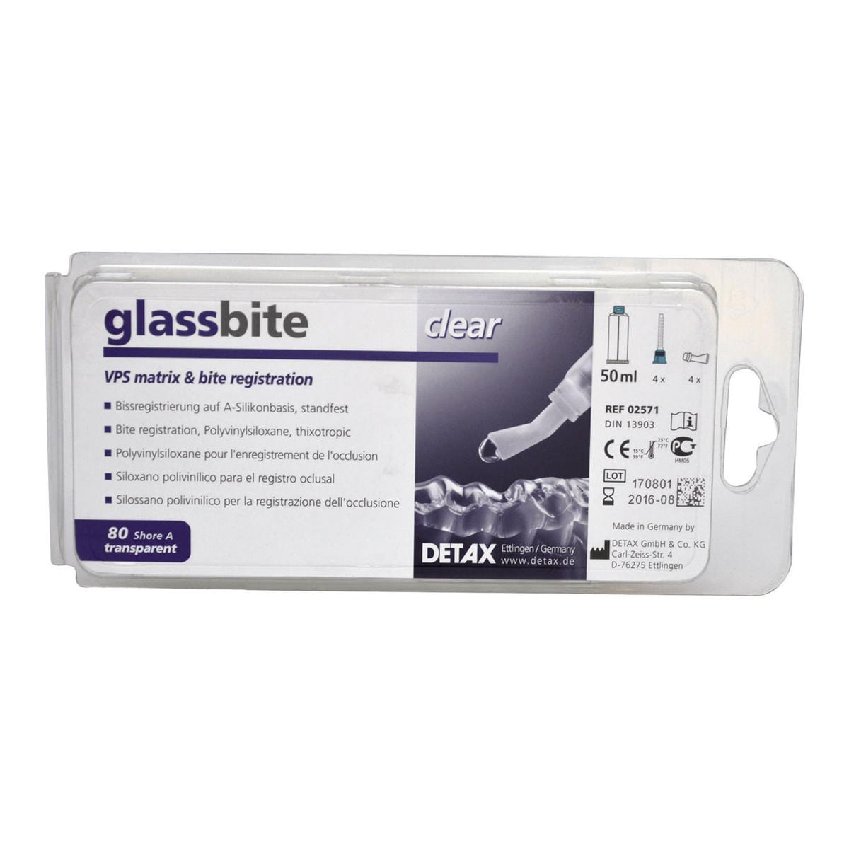 GLASSBITE (PER MISCELAZIONE MANUALE) - Confezione: 1 x 50 ml, 4 puntali verdi + 4 terminali intraorali piatti (ugelli)