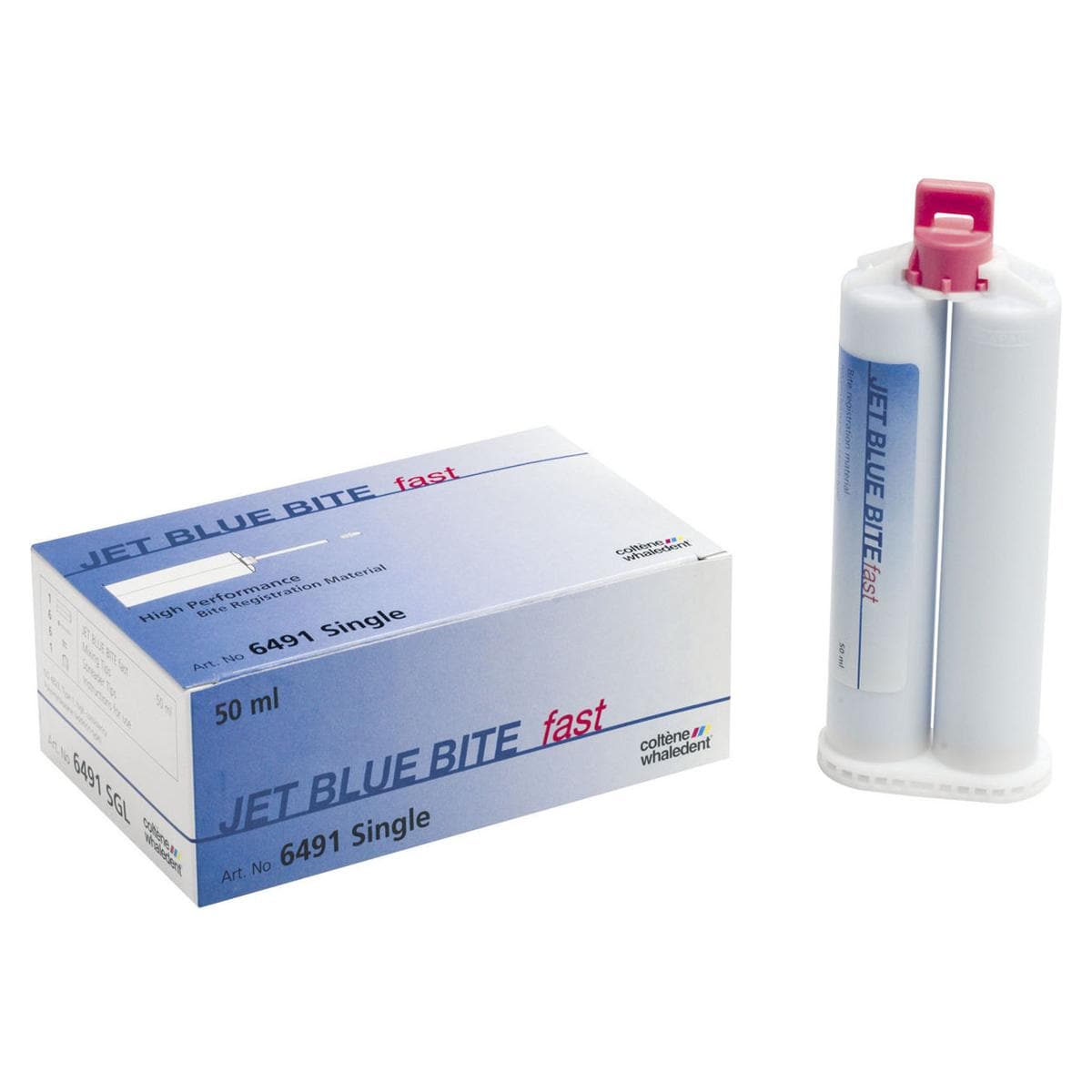 JET BLUE BITE FAST (PER MISCELAZIONE MANUALE) - Confezione: 1 x 50 ml, 6 puntali rosa + 6 terminali intraorali