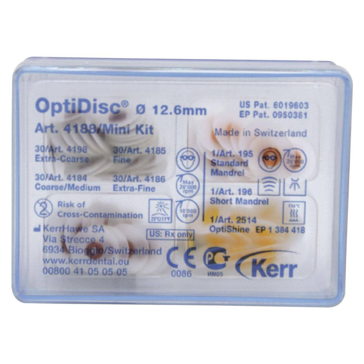 OPTIDISC KIT - Kit 120 dischi Ø 12,6 mm, 2 mandrini e 1 spazzolino OptiShine