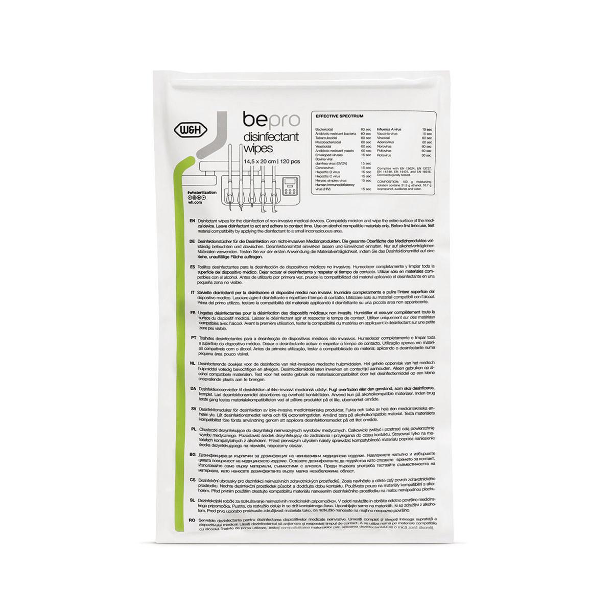 BEPRO DISINFECTANT WIPES - Busta ricambio da 120 salviette