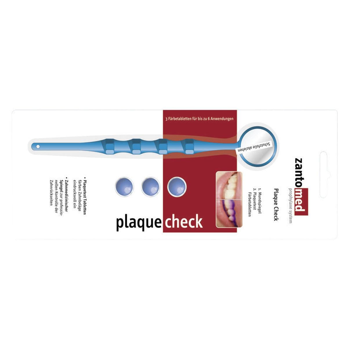 PLAQUE CHECK KIT - 1 specchietto e 3 pastiglie rivelatrici blu