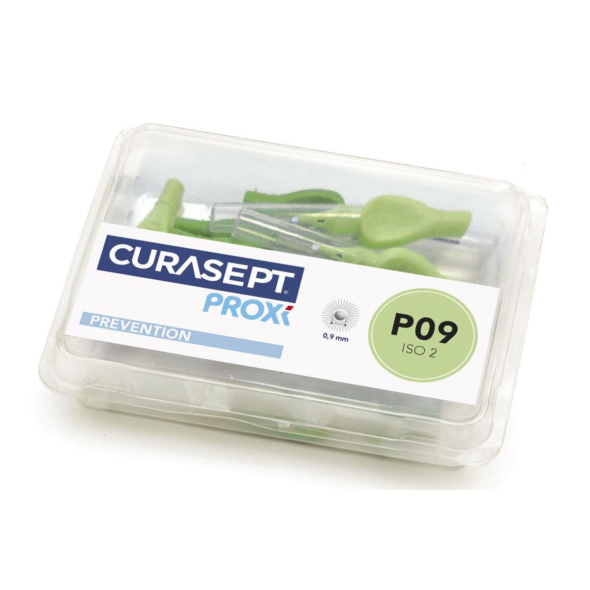 CURASEPT PROXI linea PREVENTION - P09 - ISO 2 verde Ø 0,9 mm - 25 pz. con cappuccio