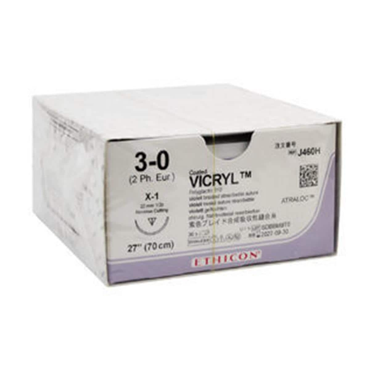 SUTURE VICRYL - AGO DORSO TAGLIENTE - FILO CM 70 - VIOLA - V 397 H - FS-2 3/8 cerchio - 4/0 (1,5) mm 19 - 36 pz.