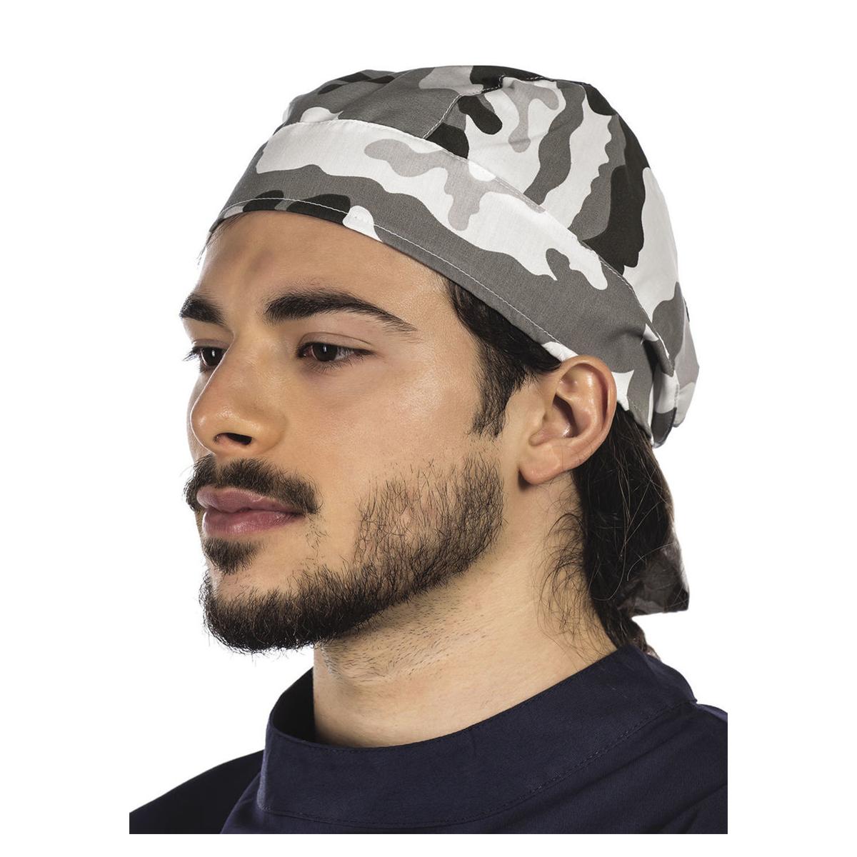 BANDANA UNISEX FANTASIA MISTO COTONE - Grigio mimetico