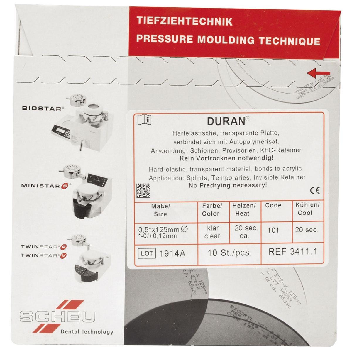 DISCHI TERMOPLASTICI DURAN - 0,5 mm - 10 dischi