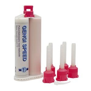 GENGI SPEED - Confezione: 1 cartuccia da 50 ml + 5 puntali miscelatori T-Mixer rosa misura medium, 5 oral tips colore bianco