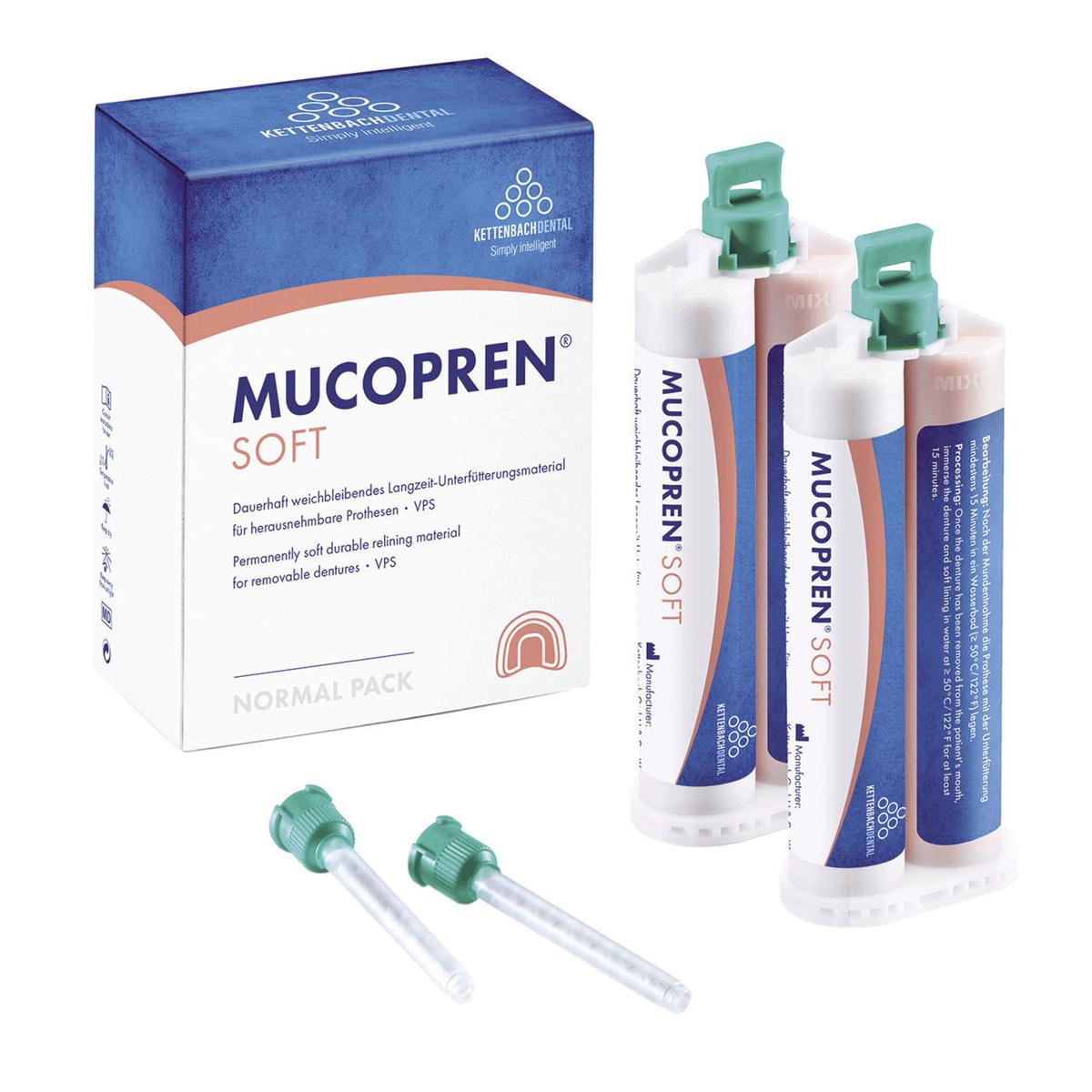 MUCOPREN SOFT RICAMBIO - 2 cartucce x 50 ml cad. e 6 puntali miscelatori large verdi