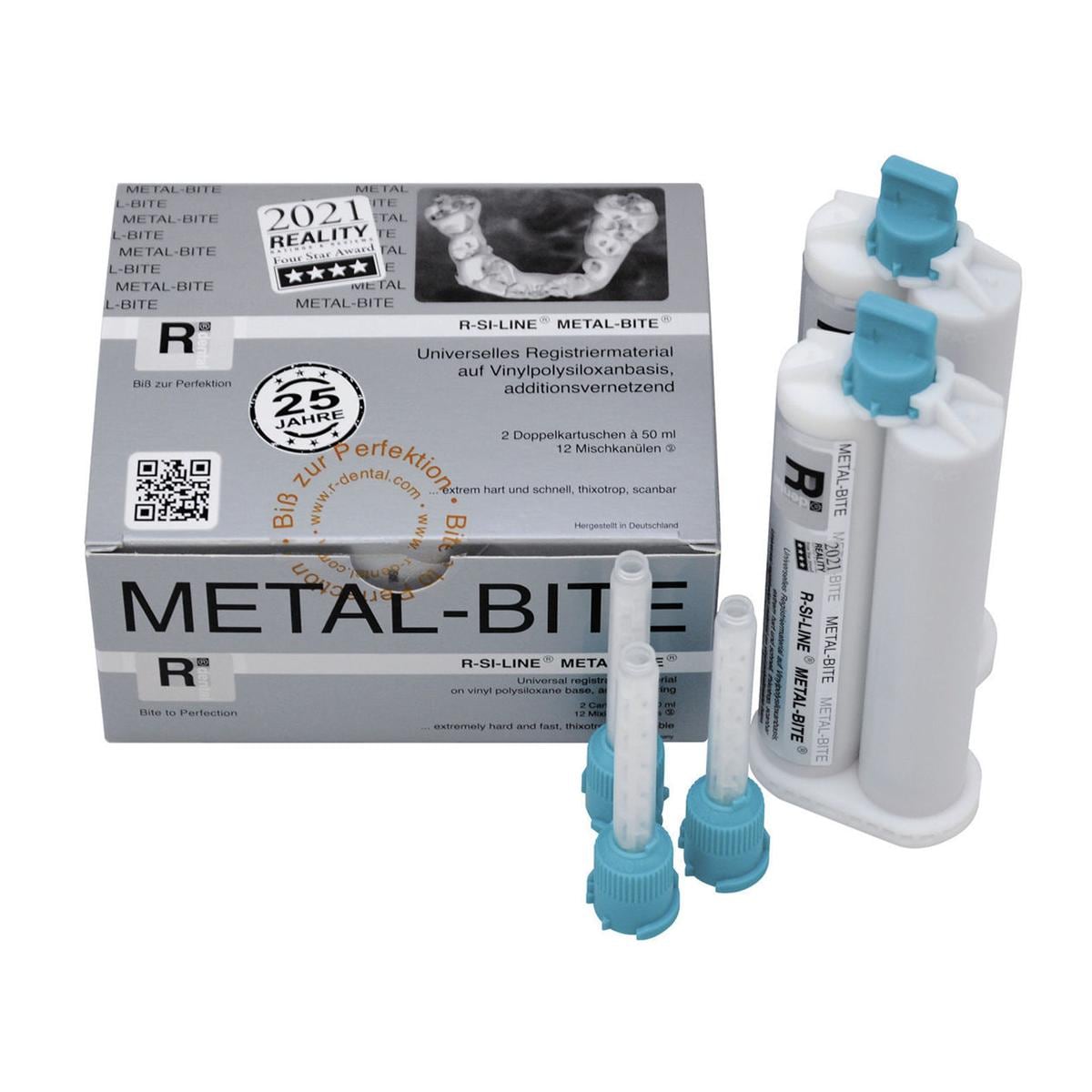 METAL BITE - Confezione: 2 cartucce da 50 ml cad. + 12 cannule di miscelazione