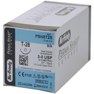 SUTURE SETA - AGO DORSO TAGLIENTE - Calibro 2/0 - 12 pz - PSN737S - C-9 - 1/2 cerchio mm 23,0