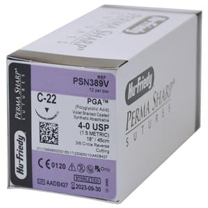 SUTURE PGA tinto viola - AGO DORSO TAGLIENTE - Calibro 3/0 - 12 pz - PSN393V - C-6 - 3/8 cerchio mm 18,7