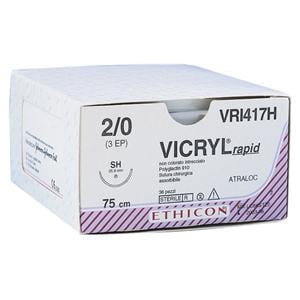 SUTURE VICRYL RAPIDE - AGO PUNTA DI PRECISIONE DORSO TAGLIENTE - FILO CM 45 - VIOLA - V 32 H - P-1 3/8 cerchio - 6/0 (0,7) mm 11