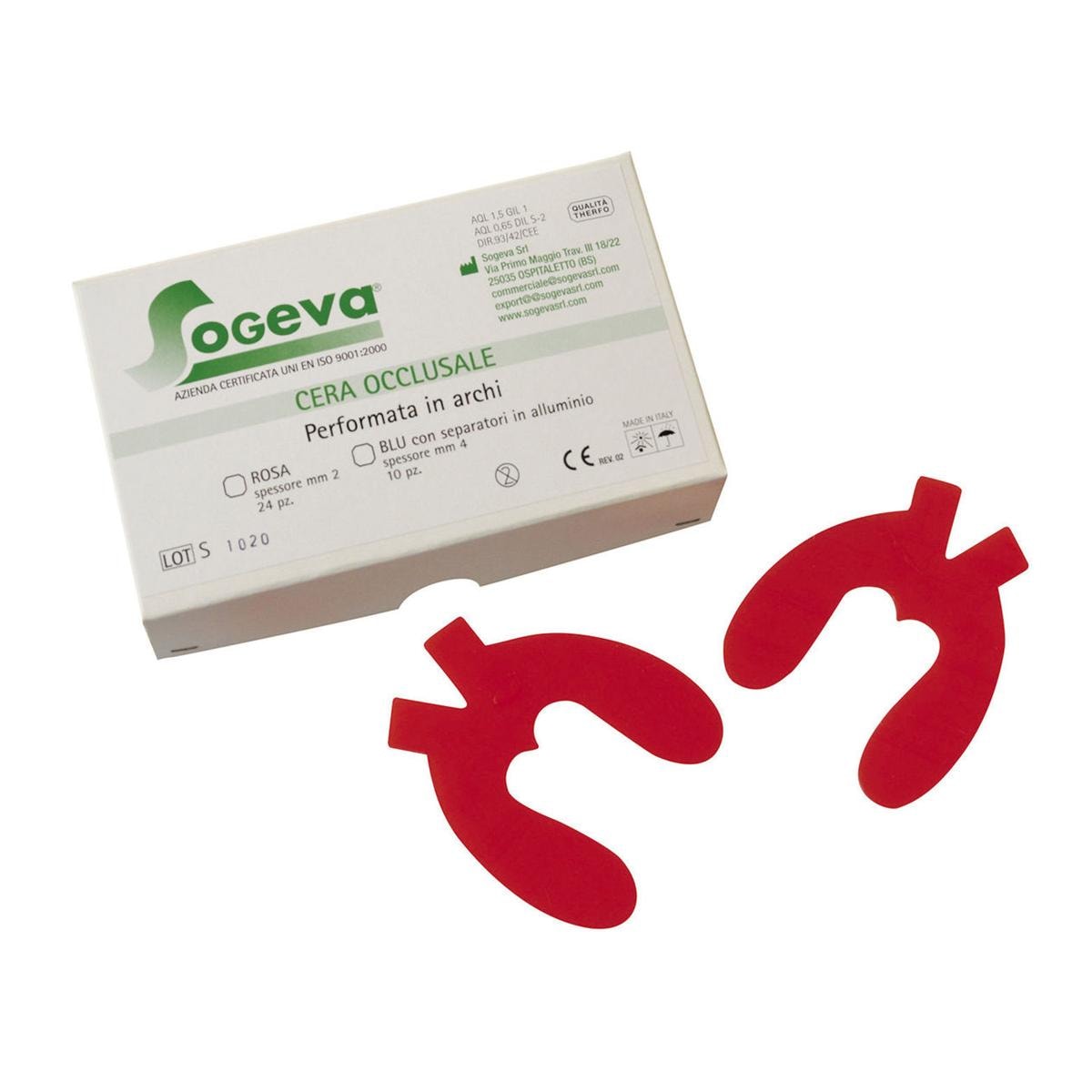 CERA OCCLUSALE PREFORMATA - Rosa - spessore 2 mm - 24 pz. (150 g)